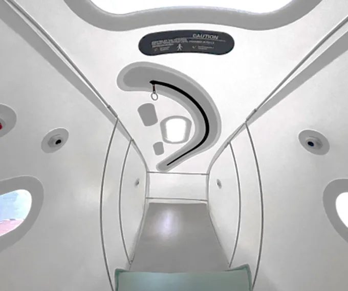 Inside the hyperbaric chamber at Richmond Surgical Arts